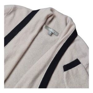 Neiman Marcus Women's S 100% Cashmere Cardigan Soft Pink Blush Trim Sweater